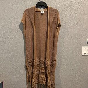 Brown Sleeveless Cardigan - Size M